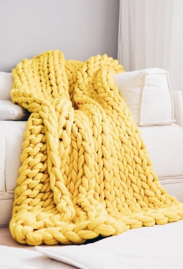 Κουβέρτα Μερινό  Κίτρινη