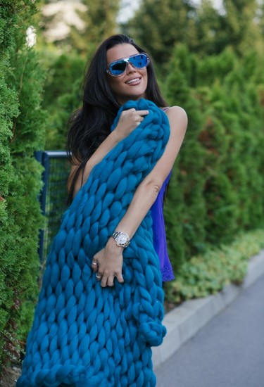 Κουβέρτα Μερινό Τυρκουάζ 1