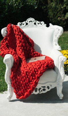 Κουβέρτα Μερινό  Κόκκινη