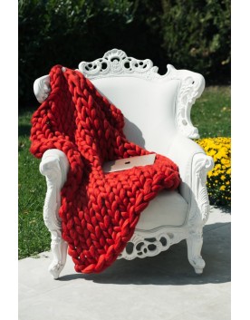 Κουβέρτα Μερινό  Κόκκινη
