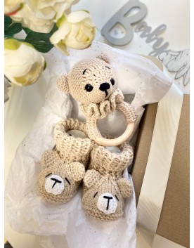Χειροποίητο Πλεκτό Βρεφικό Σετ "Baby Bear"