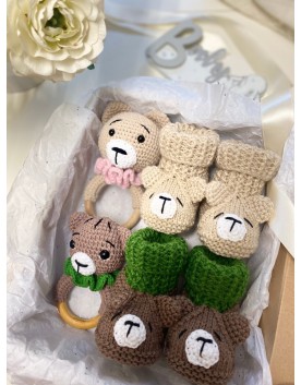 Χειροποίητο πλεκτό βρεφικό σετ "Big Bear"