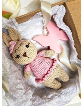 Χειροποίητο πλεκτό παιδικό παιχνίδι "Κουνέλι"