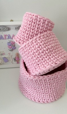 Στρογγυλά Χειροποίητα Καλάθια Αποθήκευσης - Small, Medium, Large