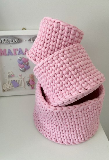 Στρογγυλά Χειροποίητα Καλάθια Αποθήκευσης - Small, Medium, Large